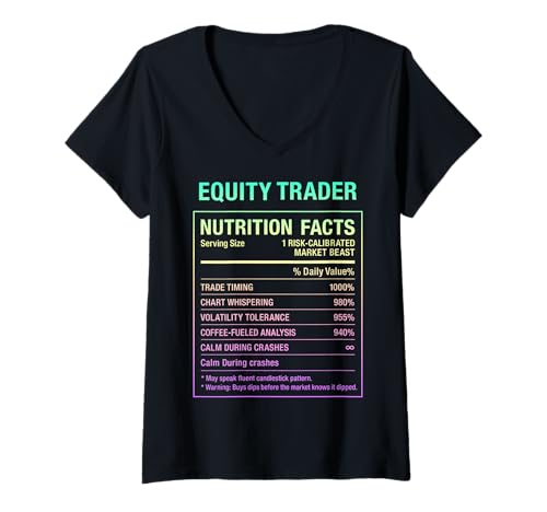 Damen Lustiger Aktienhändler T-Shirt mit V-Ausschnitt Damen Lustiger Aktienhändler T-Shirt mit V-Ausschnitt von Equity Trader Gifts & Tees