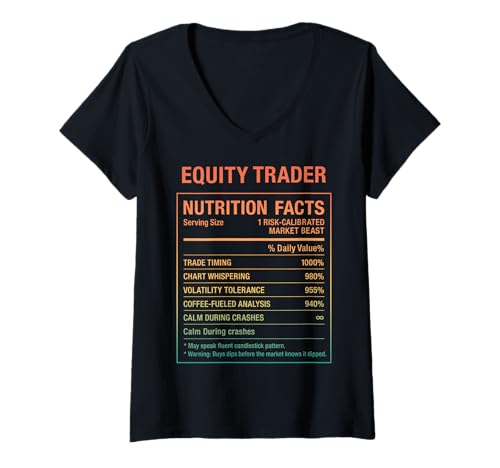 Damen Lustiger Aktienhändler T-Shirt mit V-Ausschnitt Damen Lustiger Aktienhändler T-Shirt mit V-Ausschnitt von Equity Trader Gifts & Tees