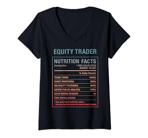 Damen Lustiger Aktienhändler T-Shirt mit V-Ausschnitt Damen Lustiger Aktienhändler T-Shirt mit V-Ausschnitt von Equity Trader Gifts & Tees