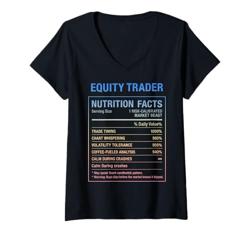 Damen Lustiger Aktienhändler T-Shirt mit V-Ausschnitt Damen Lustiger Aktienhändler T-Shirt mit V-Ausschnitt von Equity Trader Gifts & Tees
