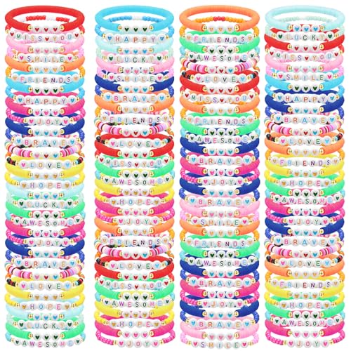 Equsion 100 Stück adrette Heishi Surfer-Armbänder Set bunte Perlen Stretch Armbänder Ton Armbänder für Frauen Teenager, approx. 6.69 inches/ 17 cm in circumference, Ton, Acryl, Legierung, Ton, Acryl Equsion 100 Stück adrette Heishi Surfer-Armbänder Set bunte Perlen Stretch Armbänder Ton Armbänder für Frauen Teenager, approx. 6.69 inches/ 17 cm in circumference, Ton, Acryl, Legierung, Ton, Acryl von Equsion
