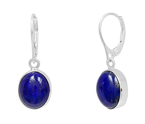 ERCE Lapislazuli Ohrringe Halbedelstein oval 925 Silber von ERCE