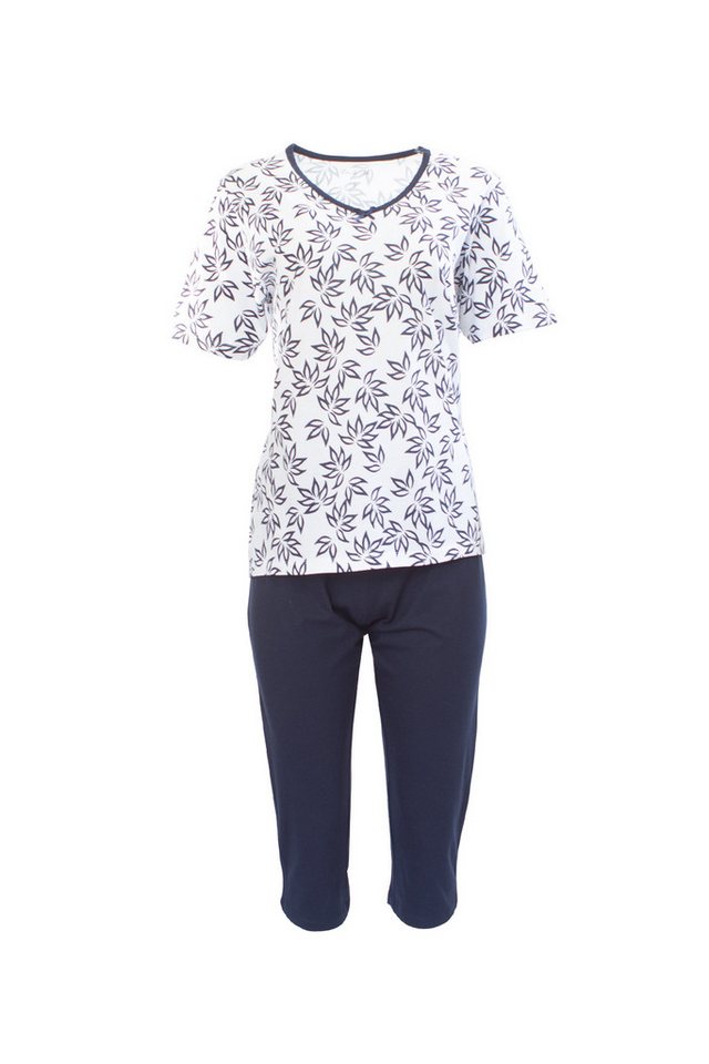 Era&Me Pyjama Era & Me Damen Pyjama Capri (2 tlg., Schlafanzughose + Schlafshirt) Reine Baumwolle von Era&Me