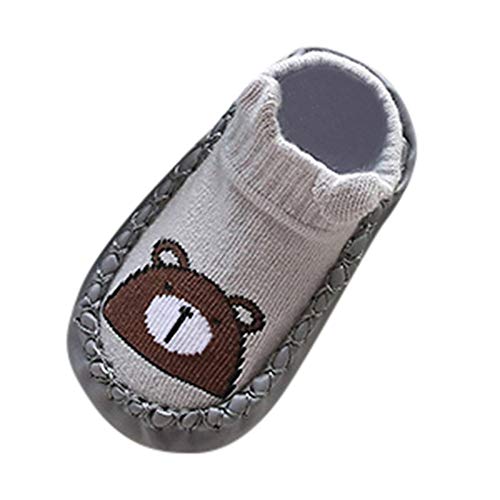 EraAja Laufschuhe Junge 1 Jahr Baby Socken Mädchen Baby Schuhe mit -rutschfeste Stiefel Lauflernschuhe Klettverschluss (Grey, 13) von EraAja