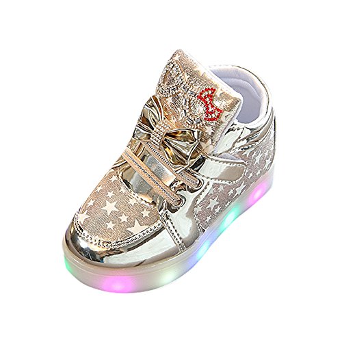 EraAja Sterntal Schuh Baby Star Luminous Kinder beiläufige Bunte leichte Schuhe Kinderschuhe Mädchen (Gold, 23), vaf8qtV6q von EraAja