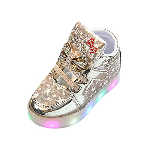Sterntal Schuh Baby Star Luminous Kinder beiläufige Bunte leichte Schuhe Kinderschuhe Mädchen (Gold, 30) von EraAja