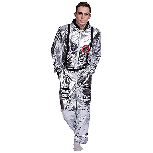 EraSpooky Herren Astronaut Kostüm Weltall Raumfahrer Anzug Spaceman Overall Outfit (X-Large) von EraSpooky