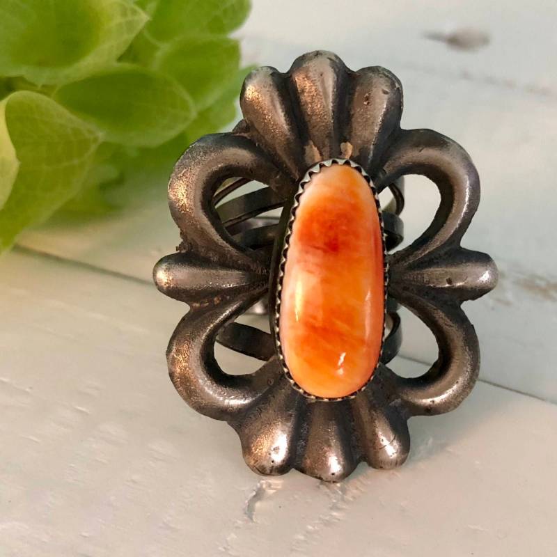 Concho Spiny Oyster Ring | Gussring Herrenring Türkis Native Ringe Schmuck Von Frauen von EraofJewelry