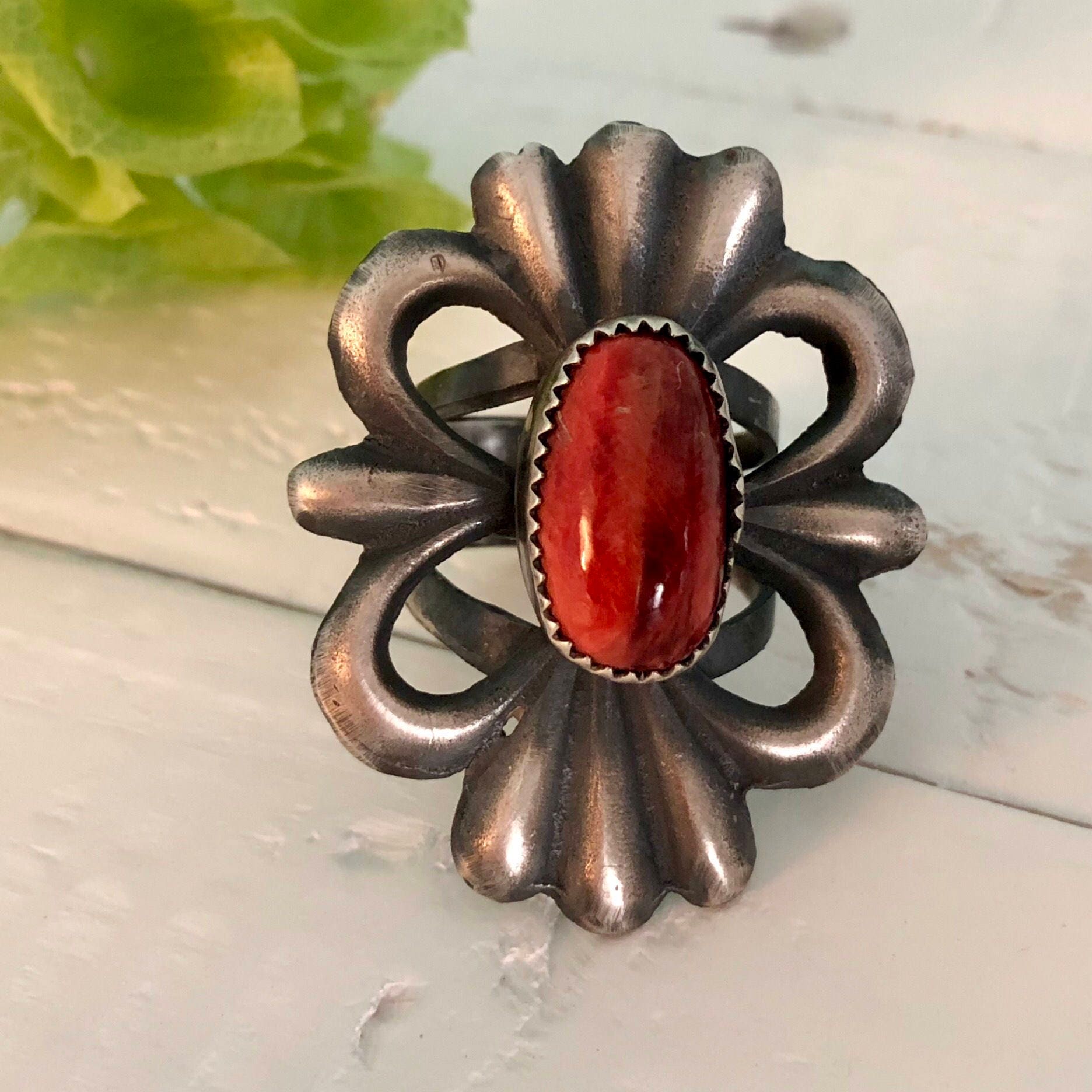 Concho Spiny Oyster Ring | Gussring Herrenring Türkis Native Ringe Schmuck Von Frauen von EraofJewelry