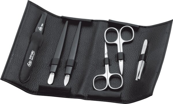 Erbe Collection sechsteiliges Manicure Set im Lederetui 15,5 x 5,5 cm von Erbe