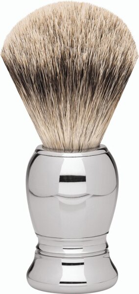Erbe Shaving Shop Premium Design MILANO Rasierpinsel Silberspitz Metall glänzend von Erbe