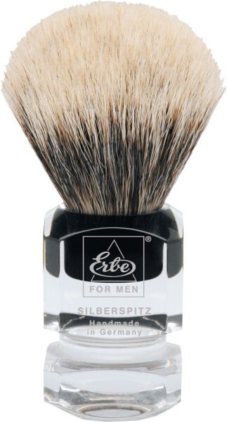 Erbe Shaving Shop Rasierpinsel Silberspitz, Plastikgriff eckig von Erbe