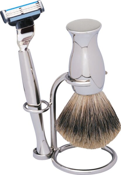 Erbe Shaving Shop Rasierset dreiteilig, verchromt, Gillette Mach 3 von Erbe