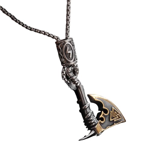 Erconsso Runen Anhänger Halskette | Runen Halskette Anhänger Schmuck | Legierung Schmuck Geschenk Für Frauen Männer Jugendliche Geburtstag Reise Alltag Hochzeit Fans Zuhause von Erconsso