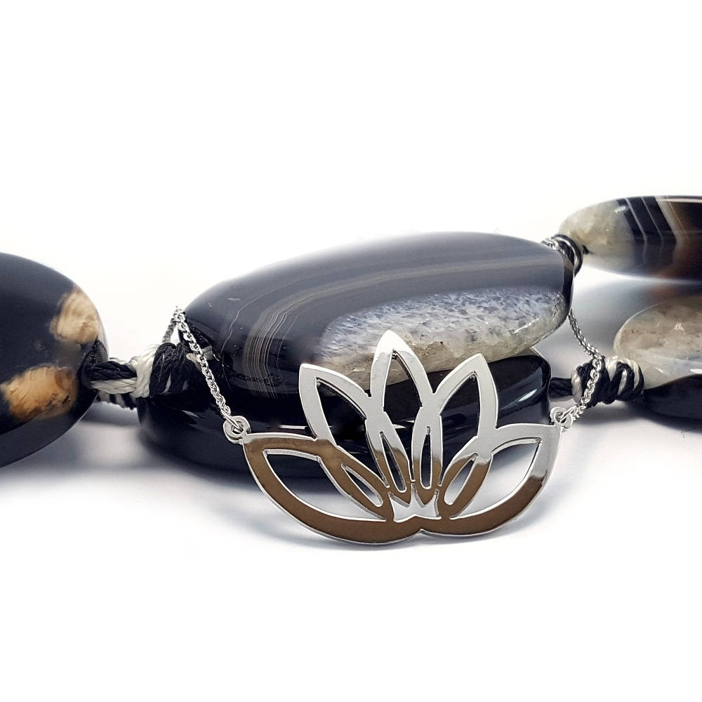 sterling Silber Lotus Blume Halskette Yoga Geschenk von ErdalBirdalJewelry