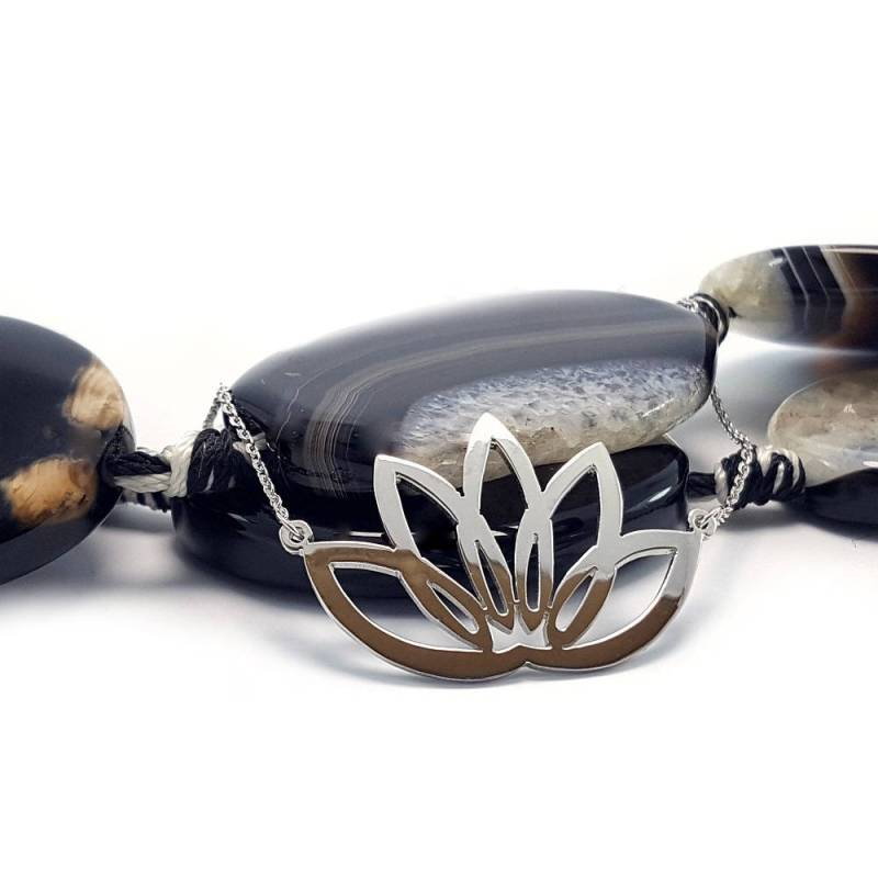 sterling Silber Lotus Blume Halskette Yoga Geschenk von ErdalBirdalJewelry
