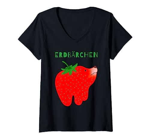 Damen Erdbärchen, Präsent, Lustige Bilder, Natur, Bär T-Shirt mit V-Ausschnitt Damen Erdbärchen, Präsent, Lustige Bilder, Natur, Bär T-Shirt mit V-Ausschnitt von Erdbärchen