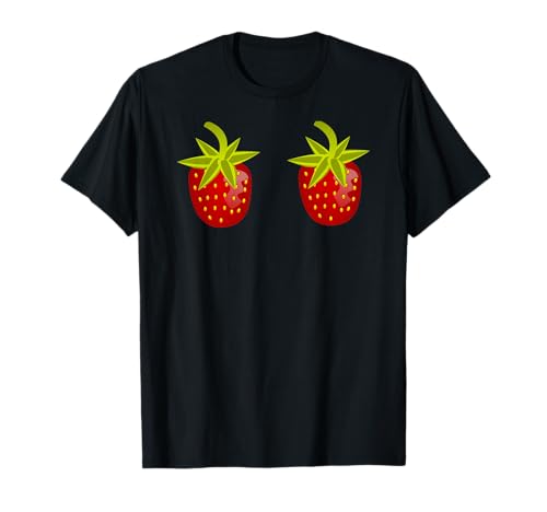 Frauen Lustig Erdbeere Brüste Hemd Frucht Brüste Sommer T-Shirt von Erdbeer Witz Shirt