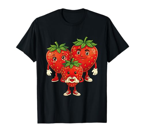 Erdbeere mit Familie | Süße Erdbeere mit Erdbeer Mama & Papa T-Shirt Erdbeere mit Familie | Süße Erdbeere mit Erdbeer Mama & Papa T-Shirt von Erdbeere Designer Designs