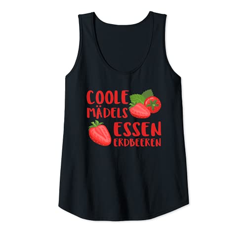 Damen Coole Mädels essen Erdbeeren | Obst Sommer Früchte Erdbeeren Tank Top von Erdbeeren Kollektion