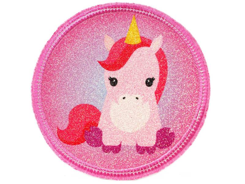 Glitzer - Klett Patch Für Schulranzen Einhorn Personalisierbar Mit Namen Auch Als Anhänger Oder Bügelpatch Magnet von Erdbeerkobold