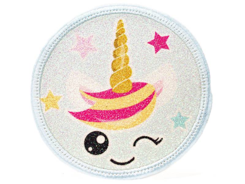 Glitzer - Klett Patch Für Schulranzen Einhorn Personalisierbar Mit Namen Auch Als Anhänger Oder Bügelpatch von Erdbeerkobold