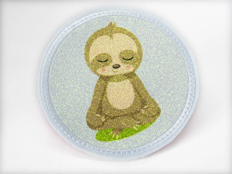 Glitzer - Klett Patch Für Schulranzen Faultier Personalisierbar Mit Namen Auch Als Anhänger Oder Bügelpatch Magnet von Erdbeerkobold