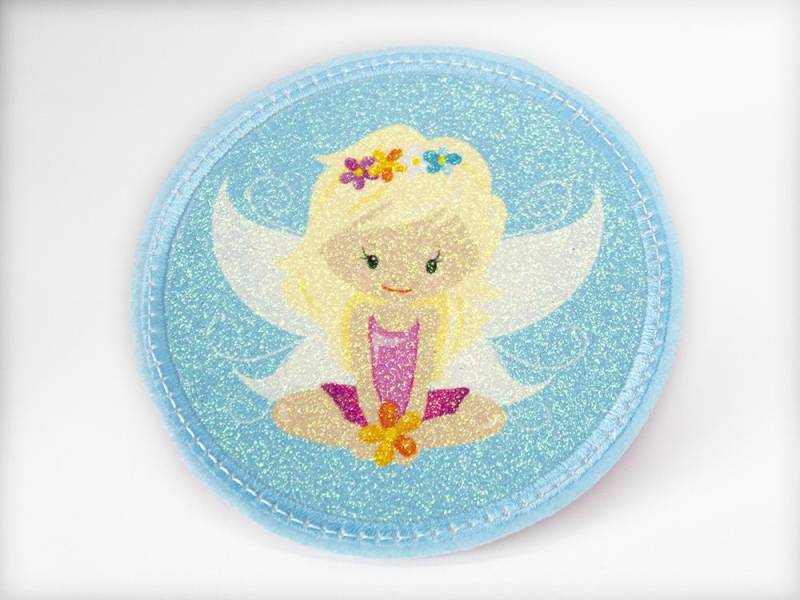 Glitzer - Klett Patch Für Schulranzen Fee 1 Personalisierbar Mit Namen Auch Als Anhänger Oder Bügelpatch Magnet von Erdbeerkobold