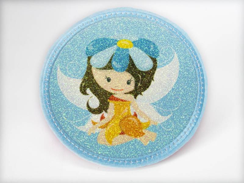 Glitzer - Klett Patch Für Schulranzen Fee 2 Personalisierbar Mit Namen Auch Als Anhänger Oder Bügelpatch von Erdbeerkobold