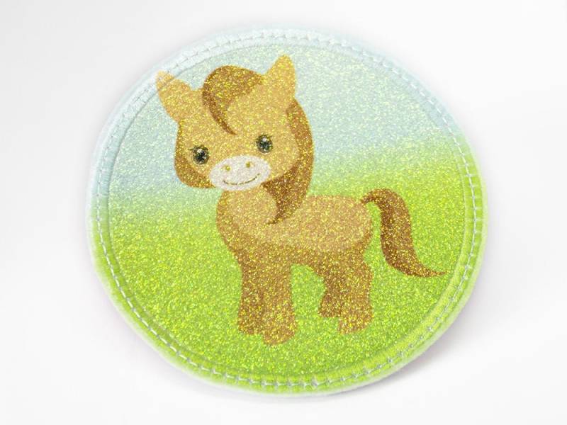 Glitzer - Klett Patch Für Schulranzen Pferd Personalisierbar Mit Namen Auch Als Anhänger Oder Bügelpatch Magnet von Erdbeerkobold
