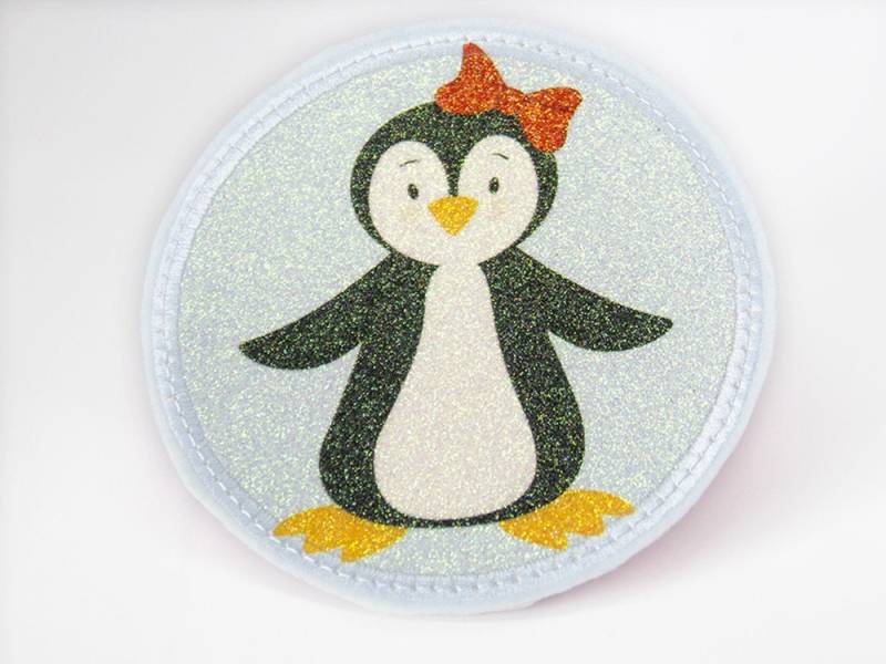 Glitzer - Klett Patch Für Schulranzen Pinguin Personalisierbar Mit Namen Auch Als Anhänger Oder Bügelpatch von Erdbeerkobold