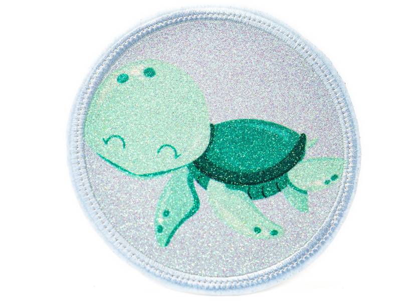 Glitzer - Klett Patch Für Schulranzen Schildkröte Personalisierbar Mit Namen Auch Als Anhänger Oder Bügelpatch Magnet von Erdbeerkobold
