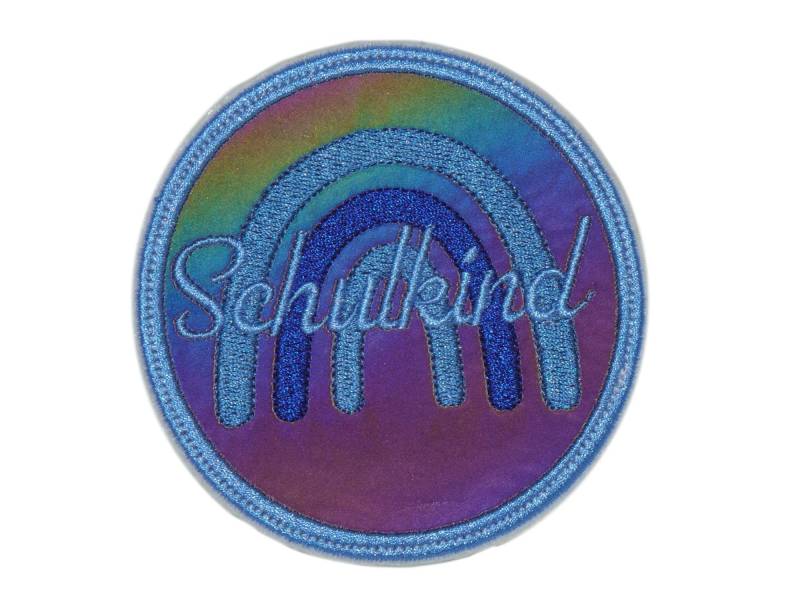Reflektor - Klett Patch Regenbogen Für Den Schulranzen Oder Rucksack Optional Mit Namen | Auch Als Anhänger Zum Aufbügeln Blau von Erdbeerkobold