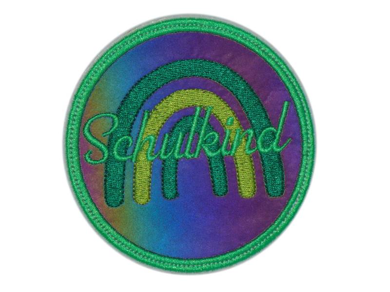 Reflektor - Klett Patch Regenbogen Für Den Schulranzen Oder Rucksack Optional Mit Namen | Auch Als Anhänger Zum Aufbügeln Grün von Erdbeerkobold