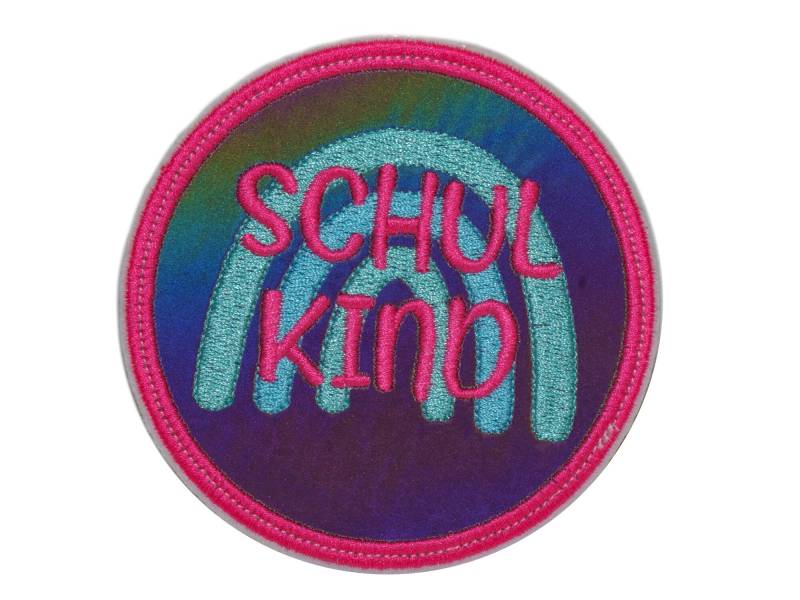 Reflektor - Klett Patch Regenbogen Für Den Schulranzen Oder Rucksack Optional Mit Namen | Auch Als Anhänger Zum Aufbügeln Pink-Mint von Erdbeerkobold