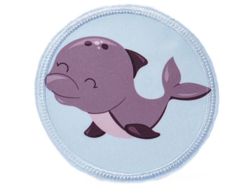 stoff - Klett Patch Für Schulranzen Delphin Personalisierbar Mit Namen Auch Als Anhänger Oder Bügelpatch von Erdbeerkobold