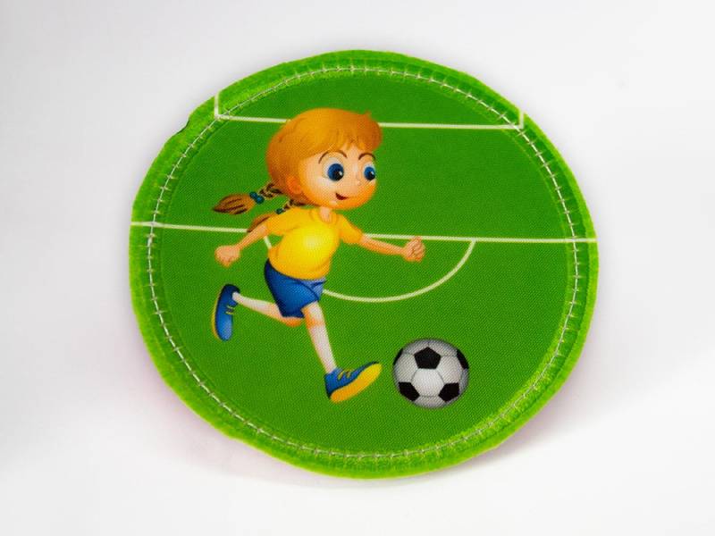 stoff - Klett Patch Für Schulranzen Fußball Mädchen Personalisierbar Mit Namen Auch Als Anhänger Oder Bügelpatch von Erdbeerkobold