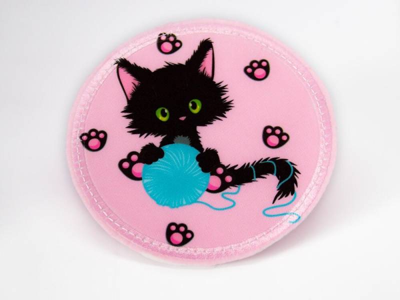 stoff - Klett Patch Für Schulranzen Katze Personalisierbar Mit Namen Auch Als Anhänger Oder Bügelpatch von Erdbeerkobold