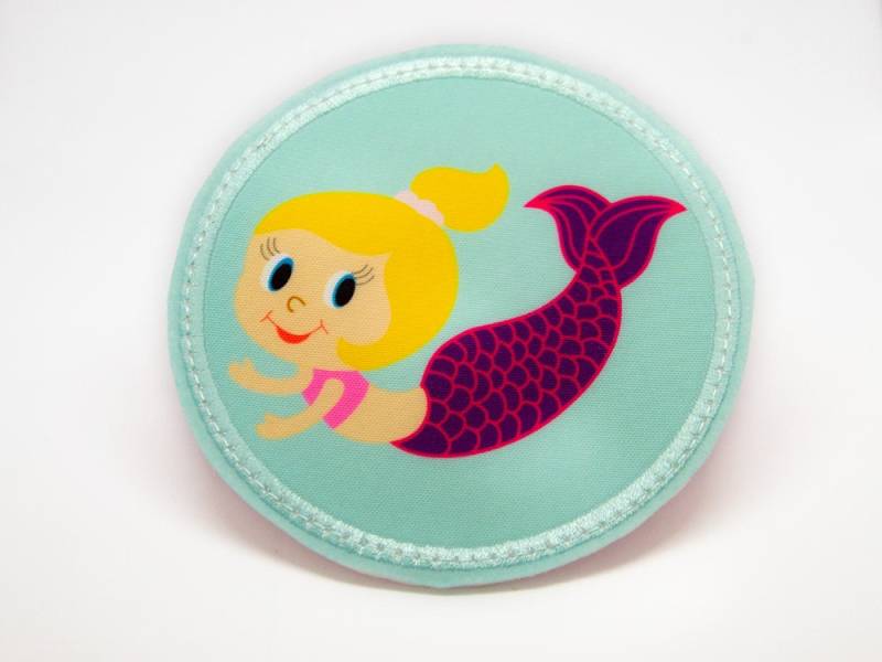 stoff - Klett Patch Für Schulranzen Meerjungfrau 1 Personalisierbar Mit Namen Auch Als Anhänger Oder Bügelpatch von Erdbeerkobold