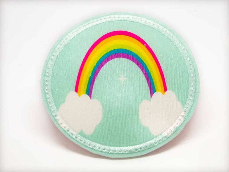 stoff - Klett Patch Für Schulranzen Regenbogen Personalisierbar Mit Namen Auch Als Anhänger Oder Bügelpatch von Erdbeerkobold