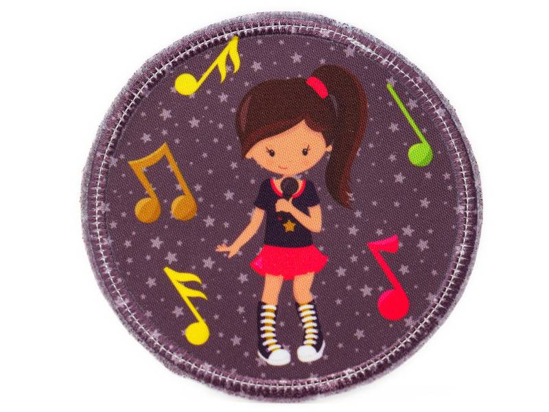 stoff - Klett Patch Für Schulranzen Sängerin Musik Personalisierbar Mit Namen Auch Als Anhänger Oder Bügelpatch von Erdbeerkobold