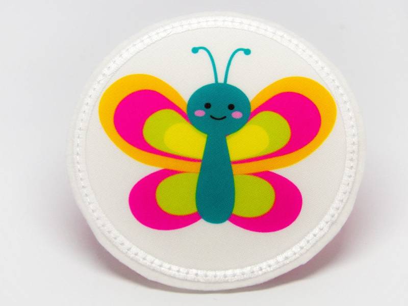 stoff - Klett Patch Für Schulranzen Schmetterling Personalisierbar Mit Namen Auch Als Anhänger Oder Bügelpatch von Erdbeerkobold