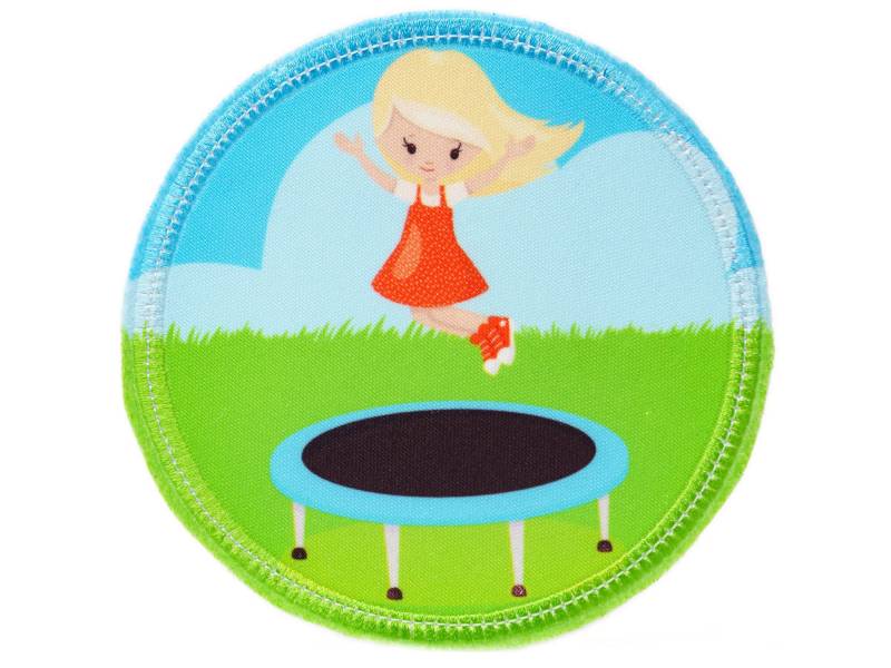 stoff - Klett Patch Für Schulranzen Trampolin Mädchen Personalisierbar Mit Namen Auch Als Anhänger Oder Bügelpatch von Erdbeerkobold