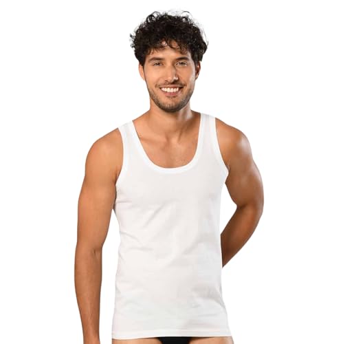 Erdem Bamboo Tank Top Ärmelloses Herren Tops Casual Herren Unterhemden Herrenunterwäsche Atmungsaktiv Baumwolle Unterhemden Klassischer Stil Sommer T-Shirt Weiß XXL von Erdem Ic Giyim
