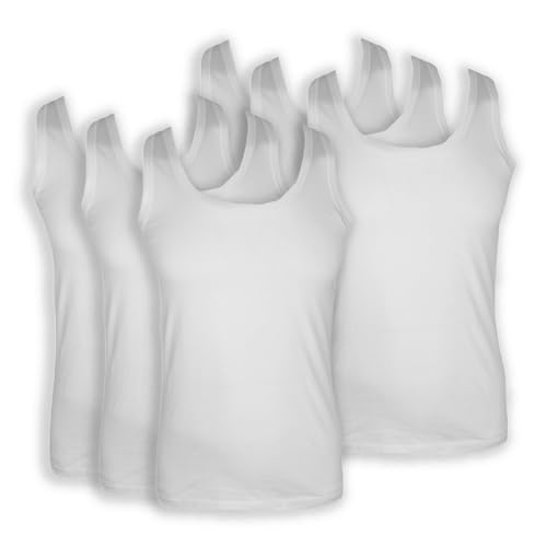 Erdem Herren Unterwäsche Tank Top 6 Stück, Multipack, Klassisch, Baumwollunterhemd für Männer, Basic Bequeme Männerunterwäsche, Strapazierfähige Herren Tank Tops; Weiß, L von Erdem Ic Giyim