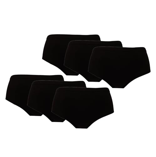 Erdem Ic Giyim Virtue Skin Rib Damen Panties, Multipack, Unterwäsche Damen, Slips für Damen, Baumwolle, Damenunterwäsche, Basic Farbe, 6er-Pack, Schwarz, 2XL von Erdem Ic Giyim