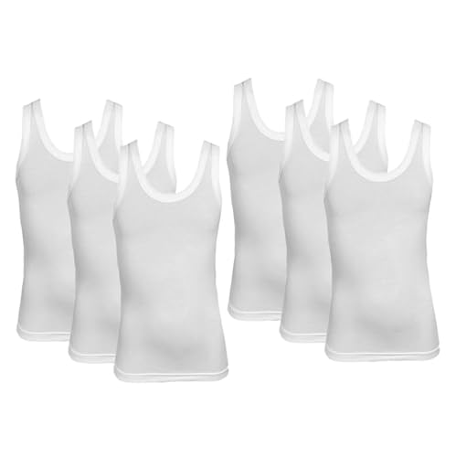 Erdem Ic Giyim 6er-Set Unterwäsche Bambus-Mädchenunterhemden, Perfekte Passform und Komfort, hohe Bewegungsfreiheit, ideal für sensible Haut, 95% Bambus, 5% Elastan - Ideal für empfindl | Weiß - 11-12 von Erdem Ic Giyim