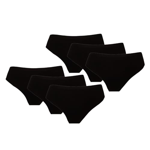 Erdem Ic Giyim Damen Slips Multipack Unterwäsche Damen Nahtlose Slips für Damen Baumwolle Damenunterwäsche Basic Farbe 6er Pack Schwarz L von Erdem Ic Giyim