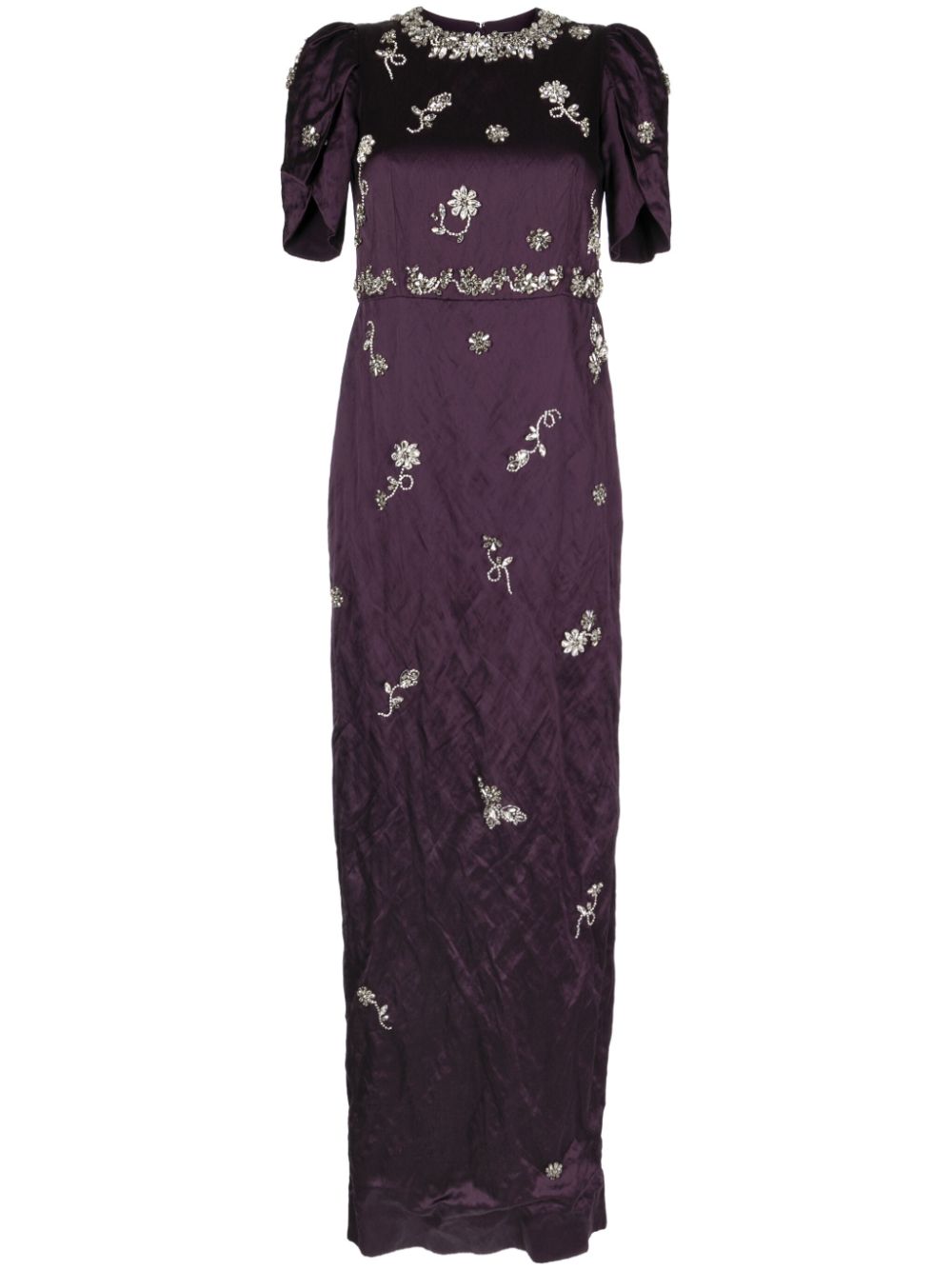 Erdem Abendkleid aus Satin mit Blumendetail - Violett von Erdem