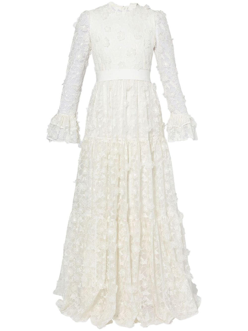 Erdem Alvaro Seiden-Organza-Robe mit Blumenlochmuster - Nude von Erdem